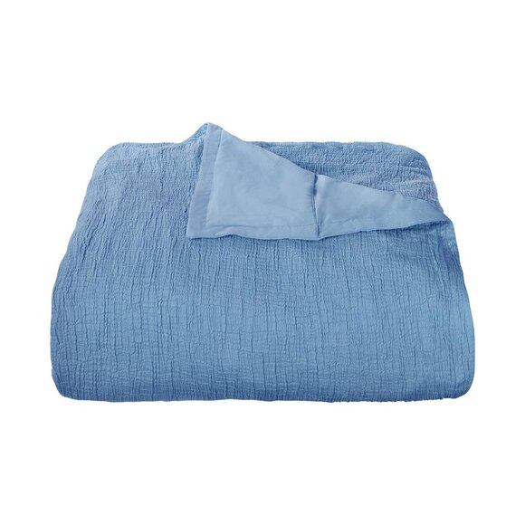 J. Queen New York Cotton Seacove Hypoallergenic Duvet Cover South Seas Blue King - Picture 8 of 8